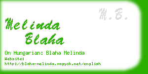 melinda blaha business card